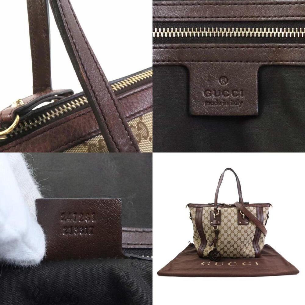 GUCCI Brown Canvas Shoulder Bag - Picture 5 of 5